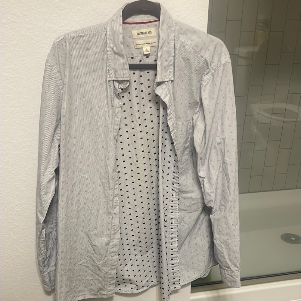 Goodthreads Gray Lightweight Shirt Jacket with Decorative Panel